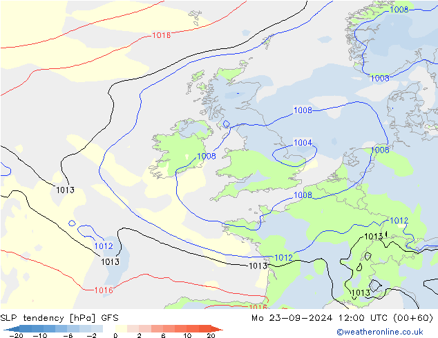 тенденция давления GFS пн 23.09.2024 12 UTC