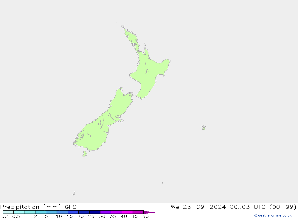Precipitation GFS We 25.09.2024 03 UTC