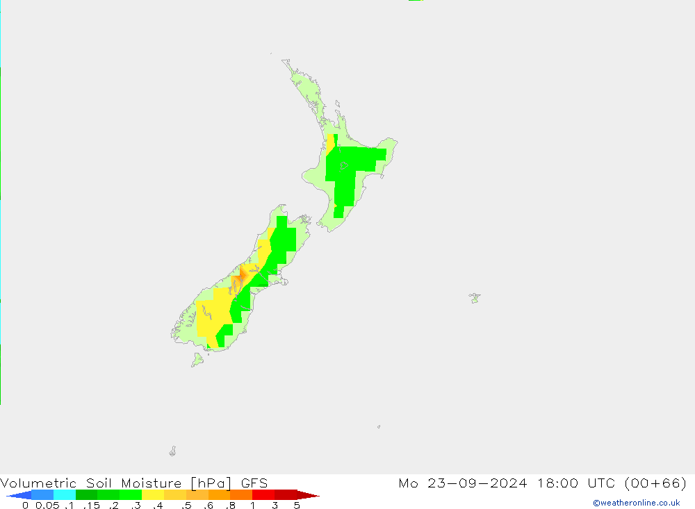 Volumetric Soil Moisture GFS Mo 23.09.2024 18 UTC