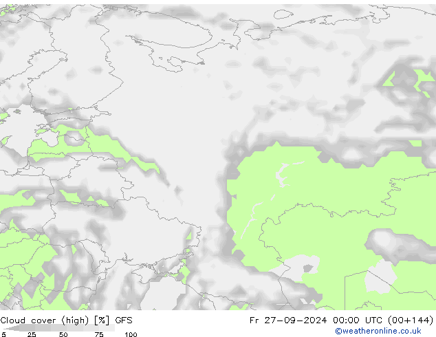 Nubes altas GFS vie 27.09.2024 00 UTC