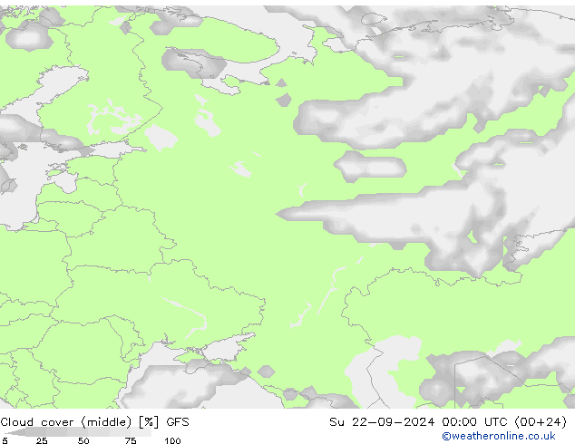 Bewolking (Middelb.) GFS zo 22.09.2024 00 UTC