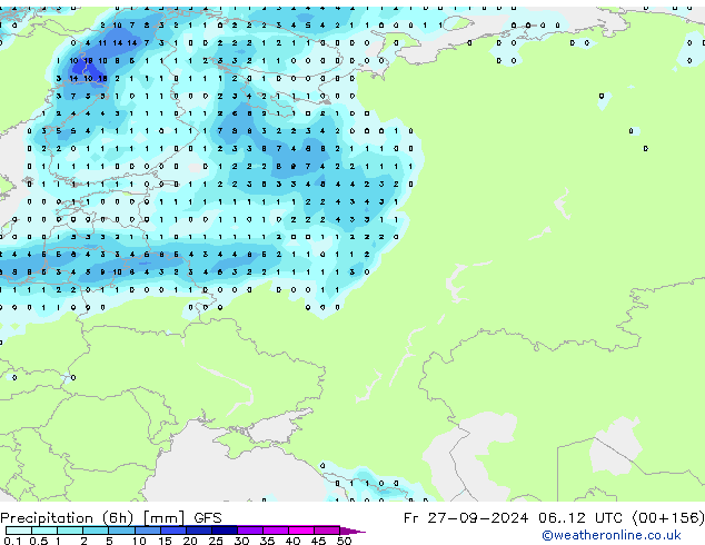 Z500/Rain (+SLP)/Z850 GFS Fr 27.09.2024 12 UTC