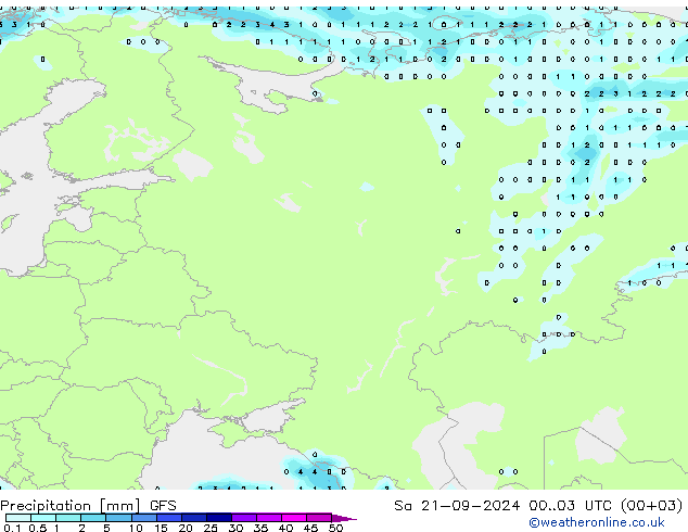 Precipitation GFS Sa 21.09.2024 03 UTC