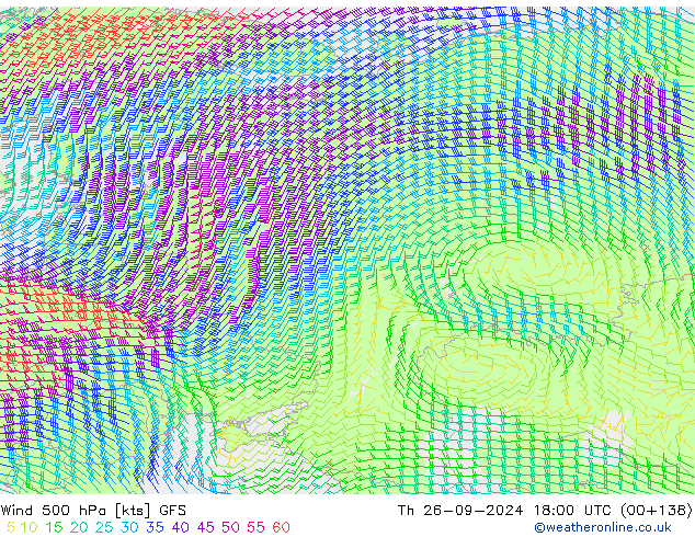 Wind 500 hPa GFS Th 26.09.2024 18 UTC