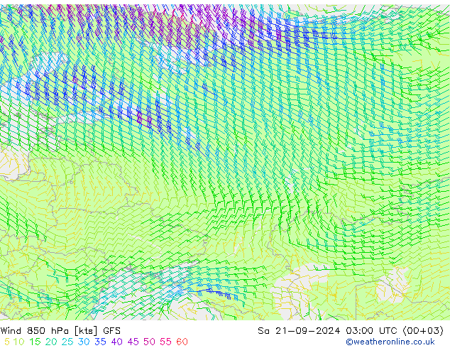 Wind 850 hPa GFS Sa 21.09.2024 03 UTC