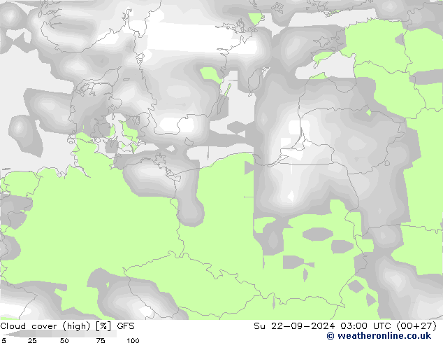 Nubi alte GFS dom 22.09.2024 03 UTC