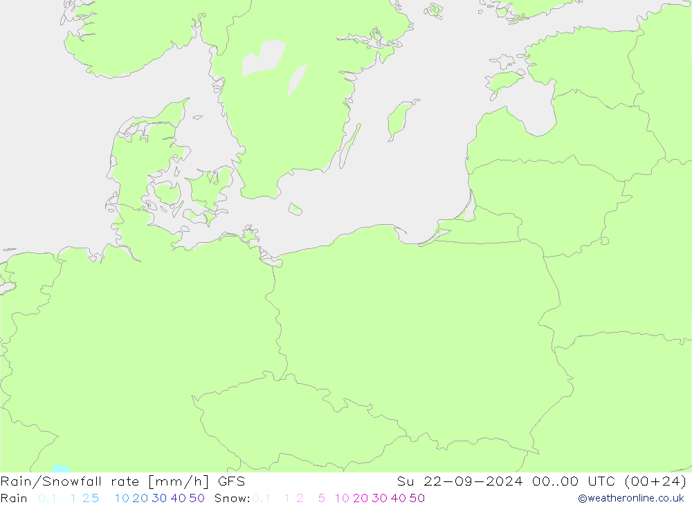 Rain/Snowfall rate GFS Dom 22.09.2024 00 UTC