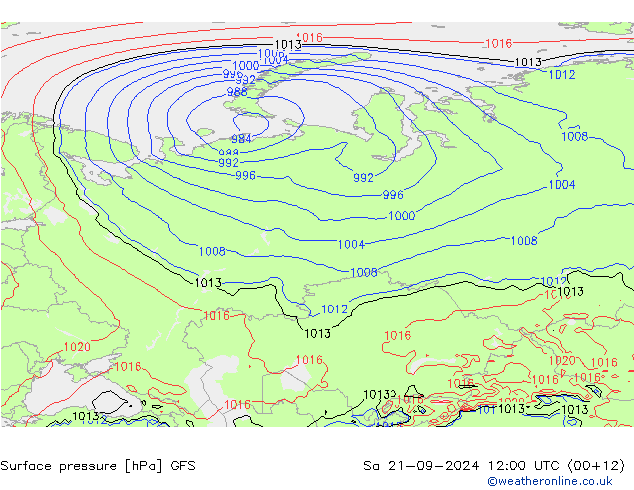 GFS: so. 21.09.2024 12 UTC