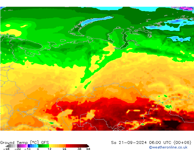 Topraküstü en düşük Sıc. GFS Cts 21.09.2024 06 UTC