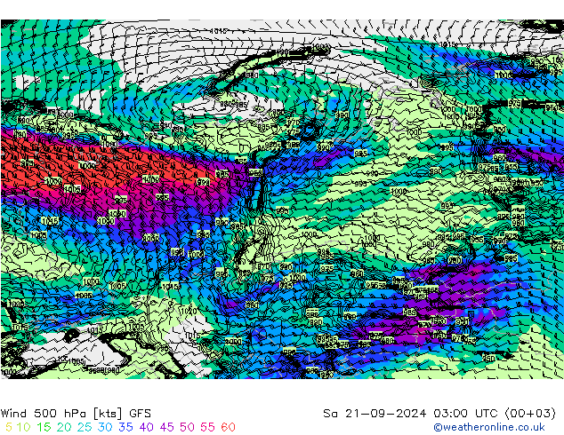 Wind 500 hPa GFS Sa 21.09.2024 03 UTC