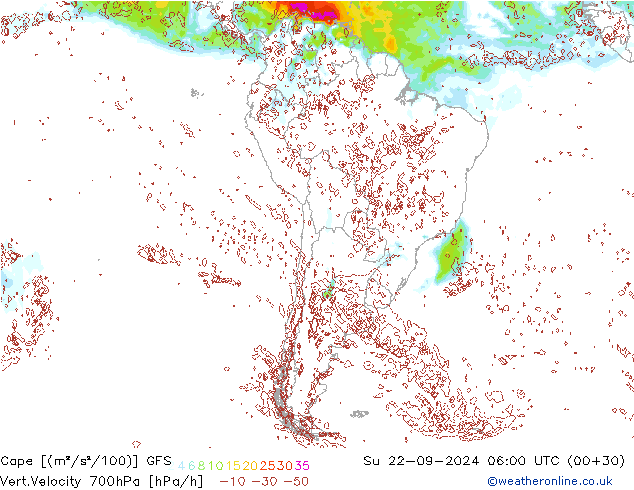 Cape GFS dom 22.09.2024 06 UTC