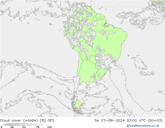 oblačnosti uprostřed GFS So 21.09.2024 03 UTC