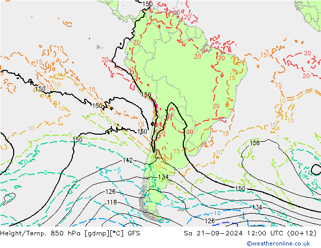 Yükseklik/Sıc. 850 hPa GFS Eylül 2024