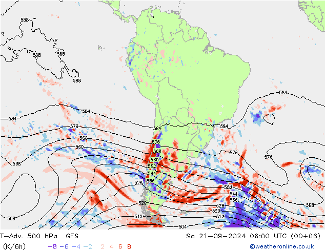 T-Adv. 500 hPa GFS Sa 21.09.2024 06 UTC