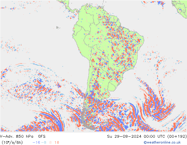 V-Adv. 850 hPa GFS Su 29.09.2024 00 UTC