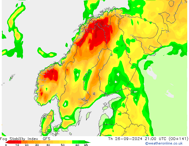 Fog Stability Index GFS Th 26.09.2024 21 UTC