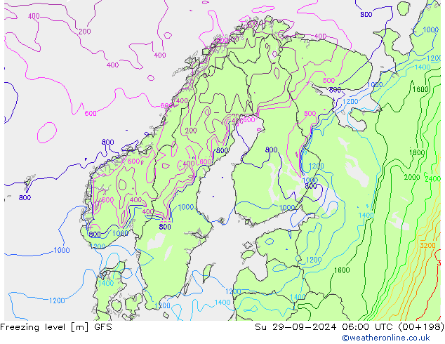 Frostgrenze GFS So 29.09.2024 06 UTC