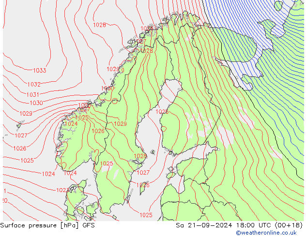 Bodendruck GFS Sa 21.09.2024 18 UTC