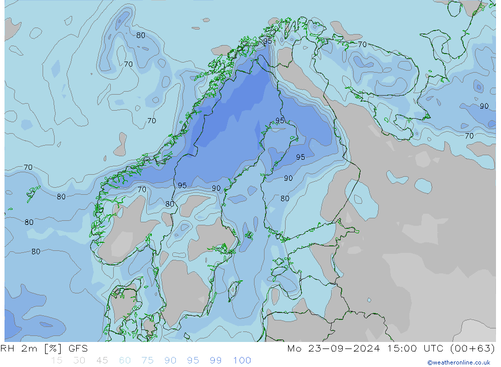 RH 2m GFS lun 23.09.2024 15 UTC