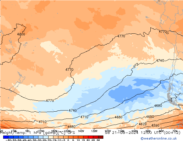 Height/Temp. 1 hPa GFS Sa 21.09.2024 12 UTC