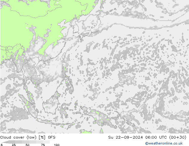 nízká oblaka GFS Ne 22.09.2024 06 UTC