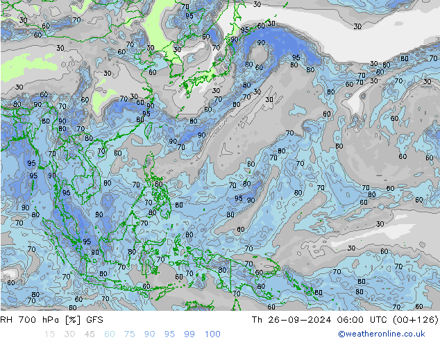 700 hPa Nispi Nem GFS Per 26.09.2024 06 UTC