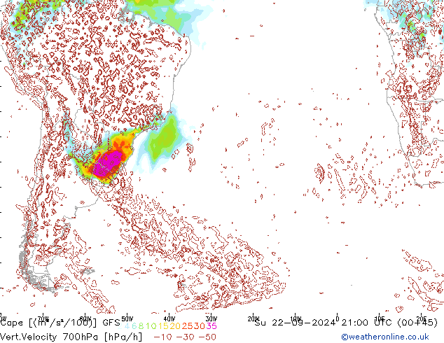 Cape GFS Paz 22.09.2024 21 UTC