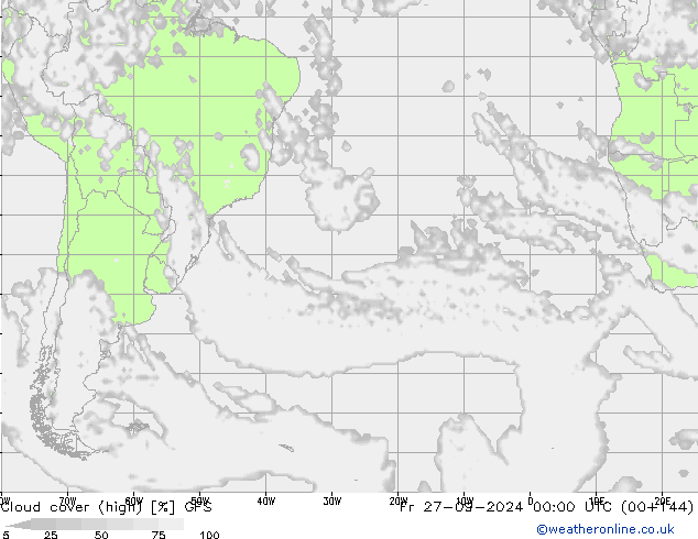 vysoký oblak GFS Pá 27.09.2024 00 UTC