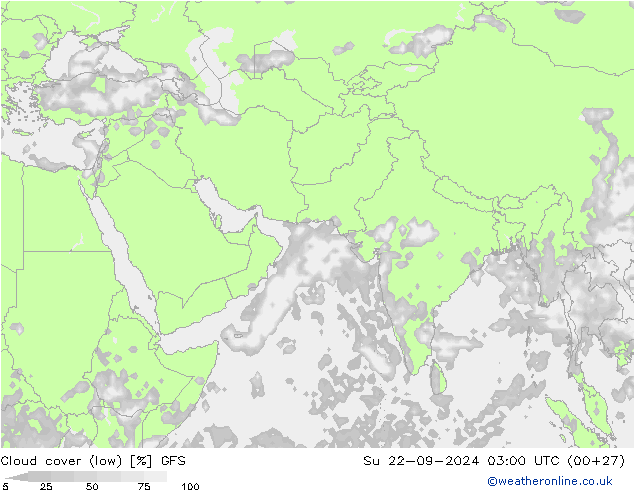 Wolken (tief) GFS So 22.09.2024 03 UTC