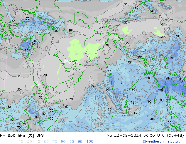 RV 850 hPa GFS ma 23.09.2024 00 UTC