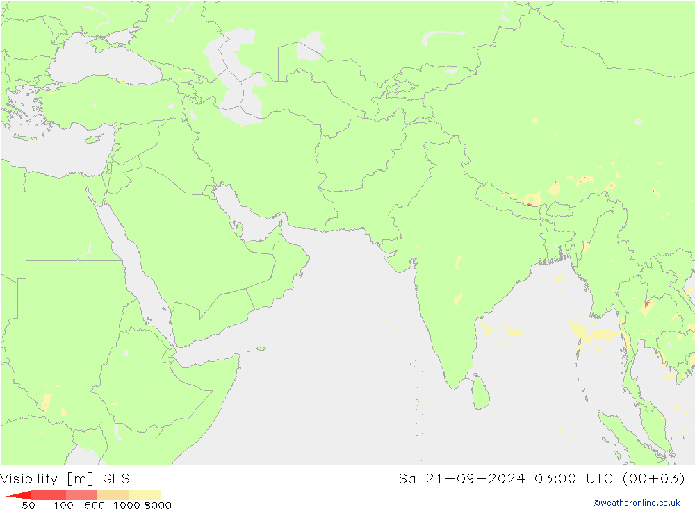 能见度 GFS 星期六 21.09.2024 03 UTC