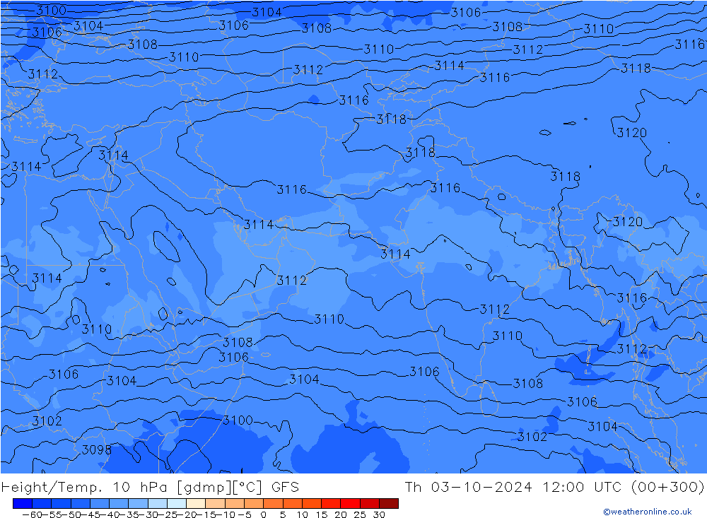 Height/Temp. 10 hPa GFS Th 03.10.2024 12 UTC