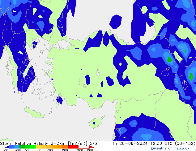 Storm Relative Helicity GFS Do 26.09.2024 12 UTC