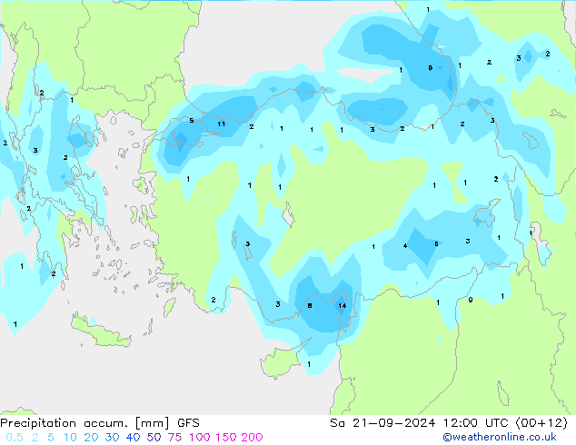 Precipitation accum. GFS So 21.09.2024 12 UTC