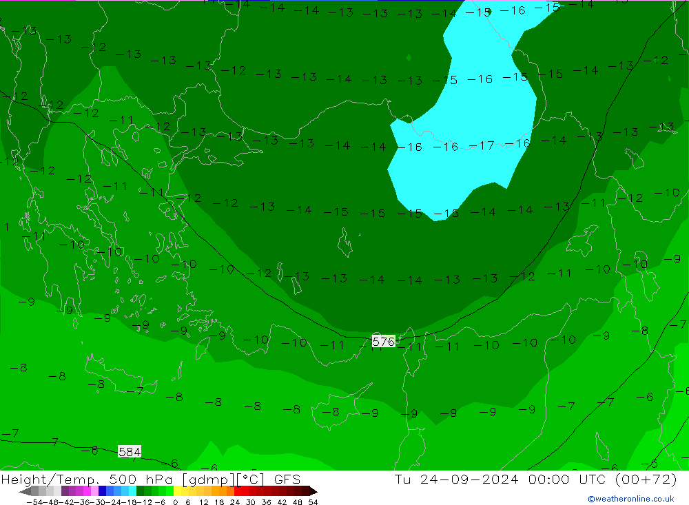 Z500/Rain (+SLP)/Z850 GFS вт 24.09.2024 00 UTC