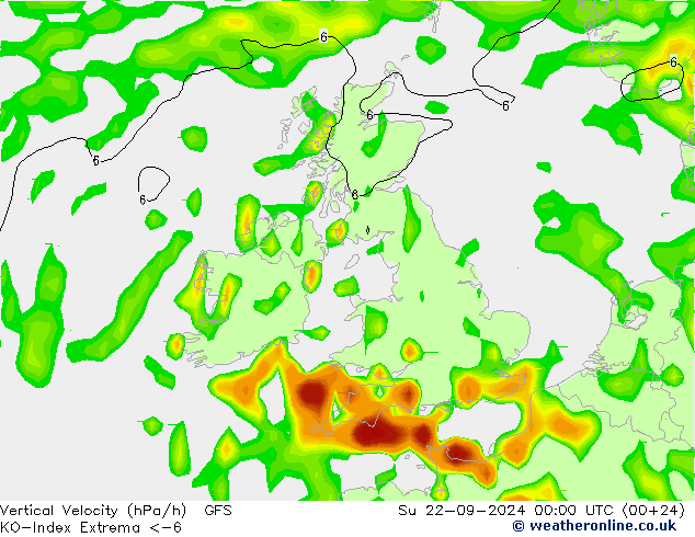 Convection-Index GFS dom 22.09.2024 00 UTC