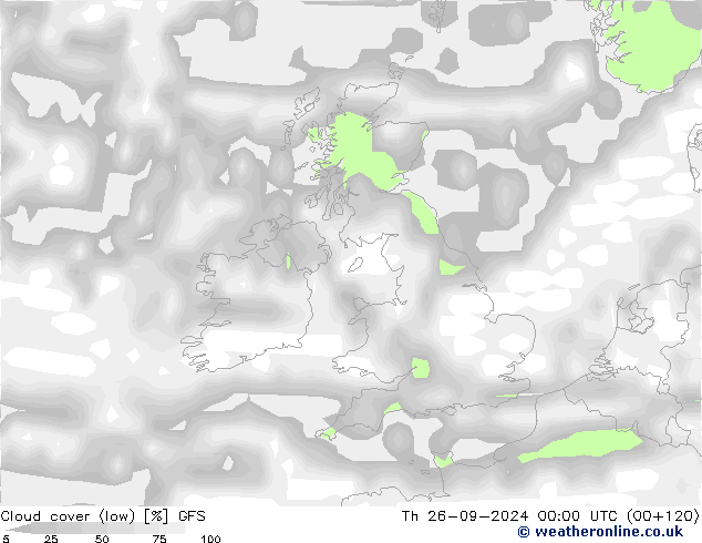 nízká oblaka GFS Čt 26.09.2024 00 UTC