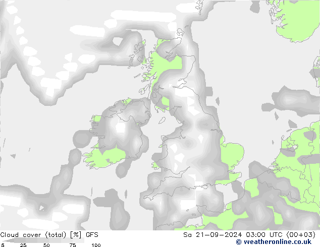 云 (总) GFS 星期六 21.09.2024 03 UTC