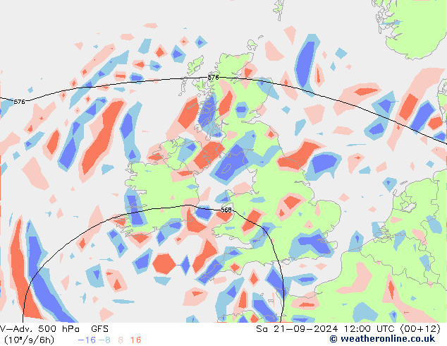 V-Adv. 500 hPa GFS za 21.09.2024 12 UTC