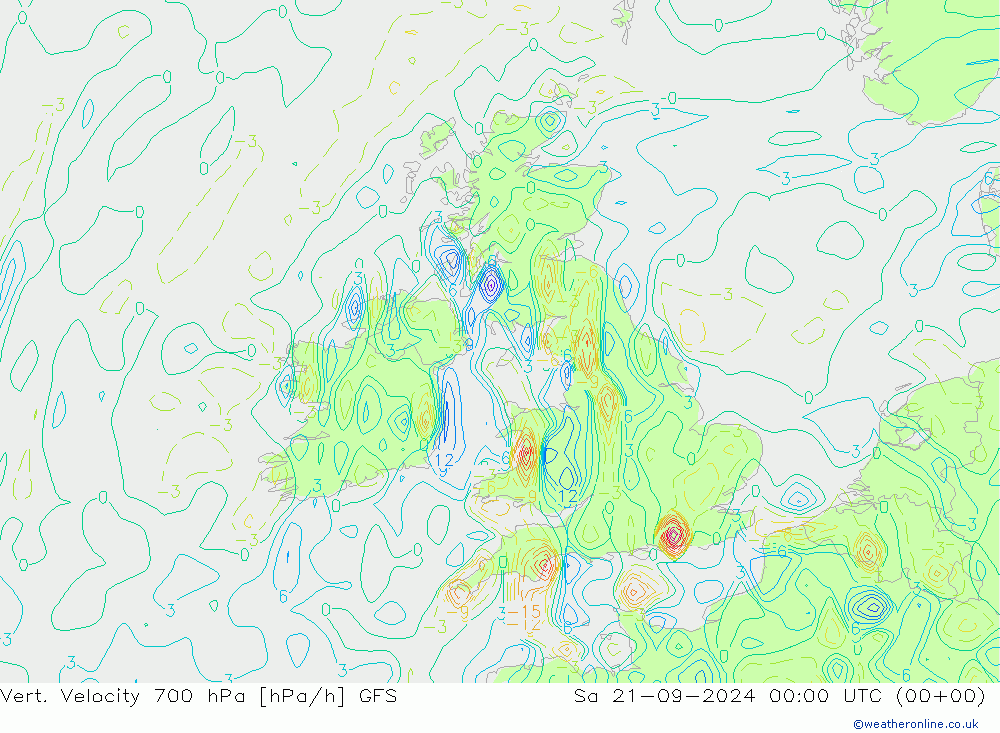 Vert. Velocity 700 hPa GFS sáb 21.09.2024 00 UTC