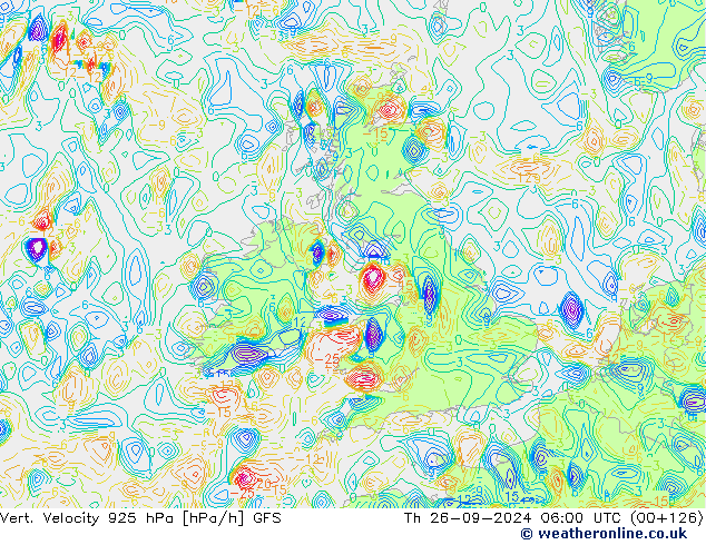 Vert. Velocity 925 hPa GFS Qui 26.09.2024 06 UTC