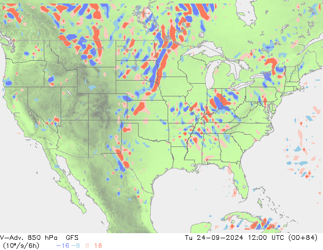 V-Adv. 850 hPa GFS Tu 24.09.2024 12 UTC