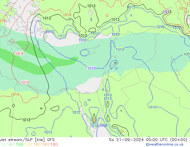 Jet stream/SLP GFS September 2024