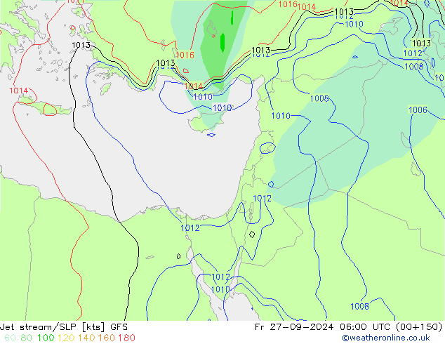 джет/приземное давление GFS пт 27.09.2024 06 UTC