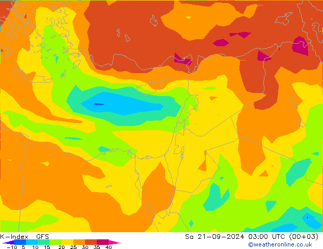 K-Index GFS sam 21.09.2024 03 UTC