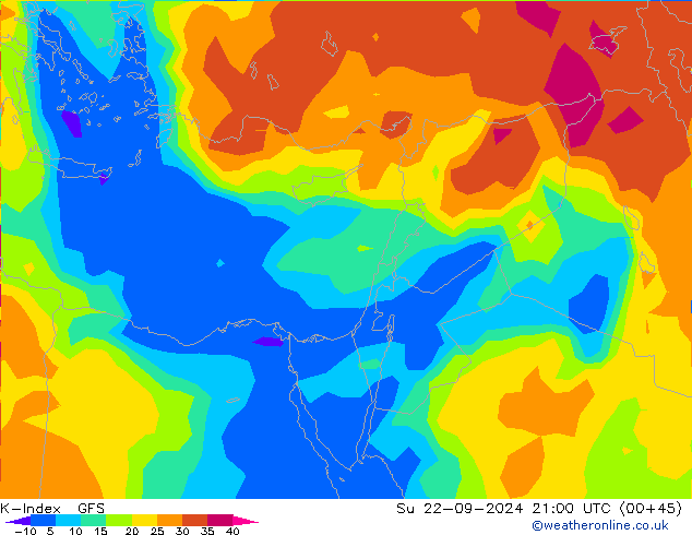 K-Index GFS Su 22.09.2024 21 UTC