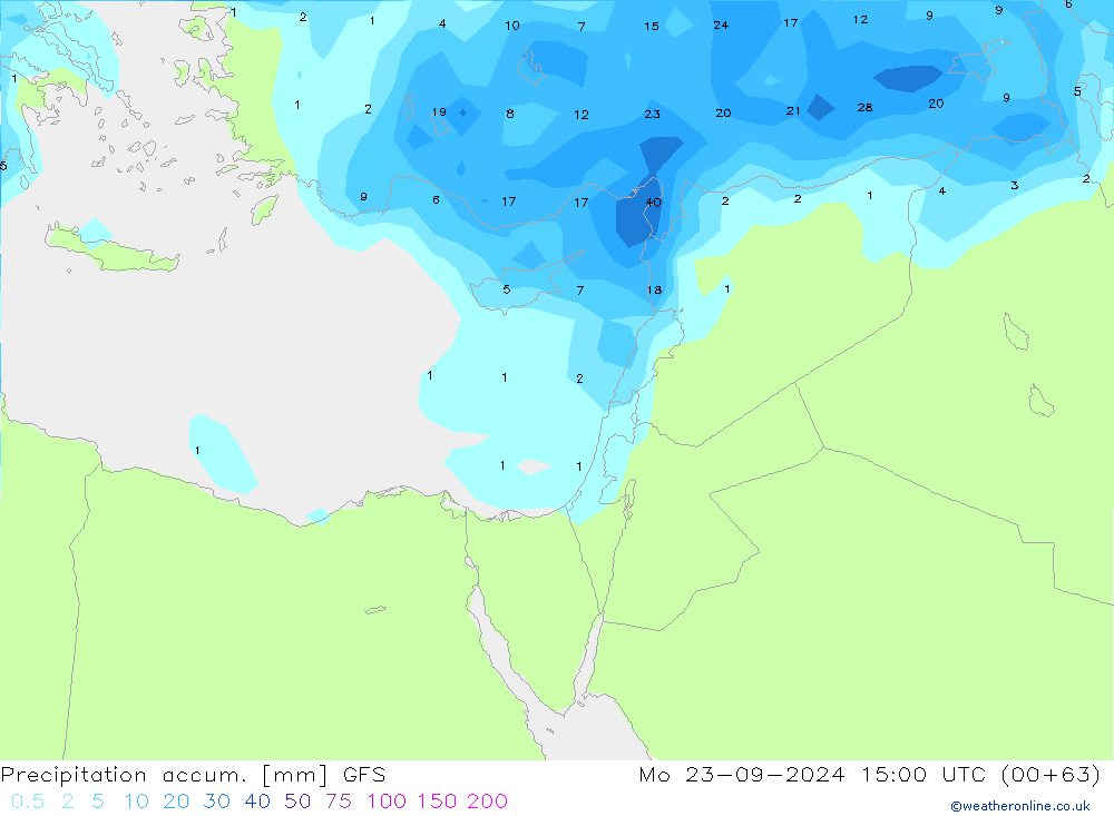 Precipitation accum. GFS Seg 23.09.2024 15 UTC