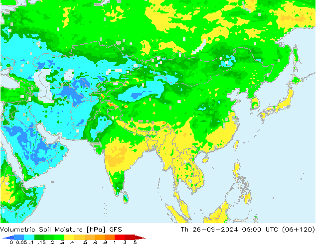 Volumetric Soil Moisture GFS Th 26.09.2024 06 UTC