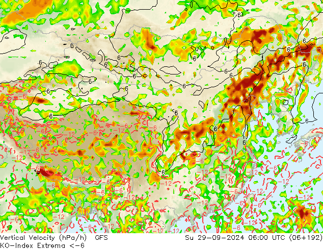 Convection-Index GFS 星期日 29.09.2024 06 UTC