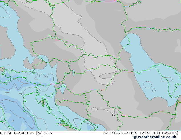 RH 600-3000 m GFS Sa 21.09.2024 12 UTC